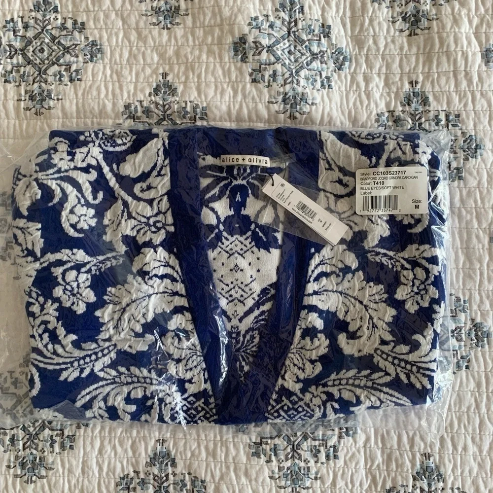 ALICE + OLIVIA Bradford Jacquard Grandpa Cardigan - Picture 5 of 9